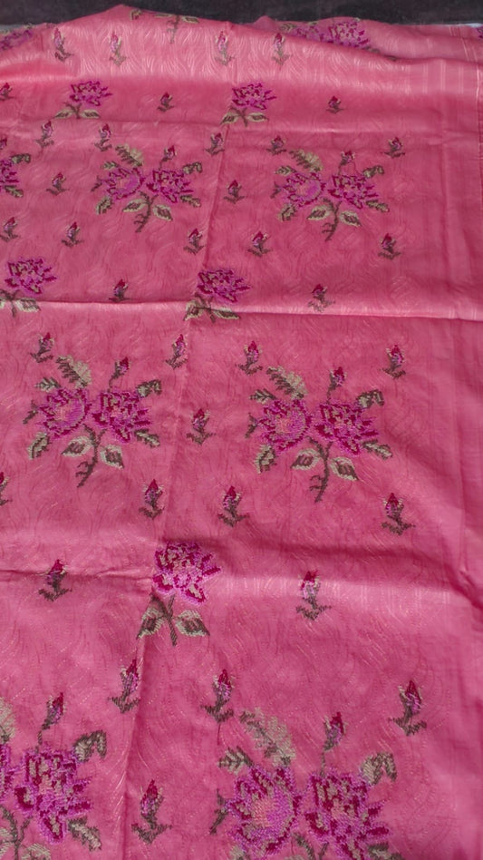 3 Piece Powder Pink Embroided Lawn